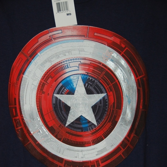 Marvel CAPTAIN AMERICA The Winter Soldier Mad Engine Shirt Blue Size M - Picture 3 of 6